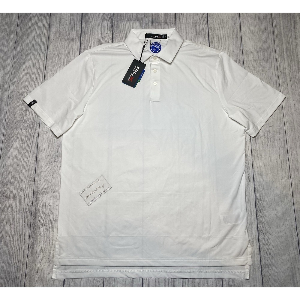 *NWT Men's Size LARGE Ralph Lauren RLX Golf Active Fit Performance Polo White